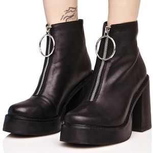 CURRENT MOOD Black Franky Platform Boots 8